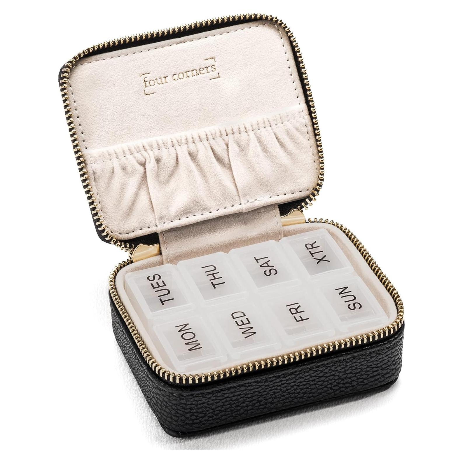 Organizador de Pastillas Four Corners Co - Estuche Piel Vegana 7 Días