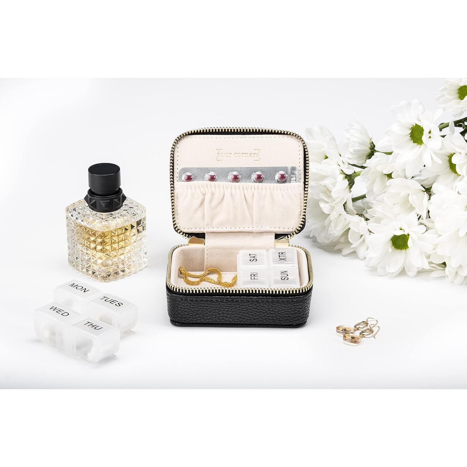 Organizador de Pastillas Four Corners Co - Estuche Piel Vegana 7 Días