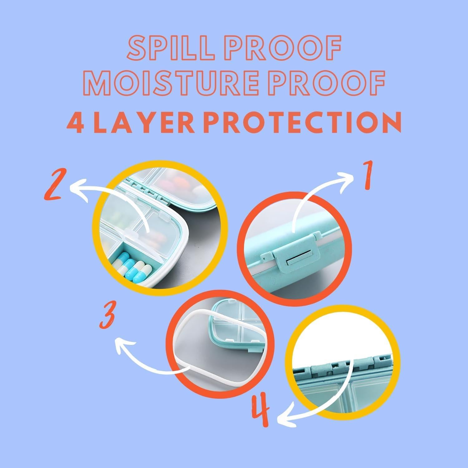 Organizador de Pastillas Votena Azul con Cortador y Etiquetas