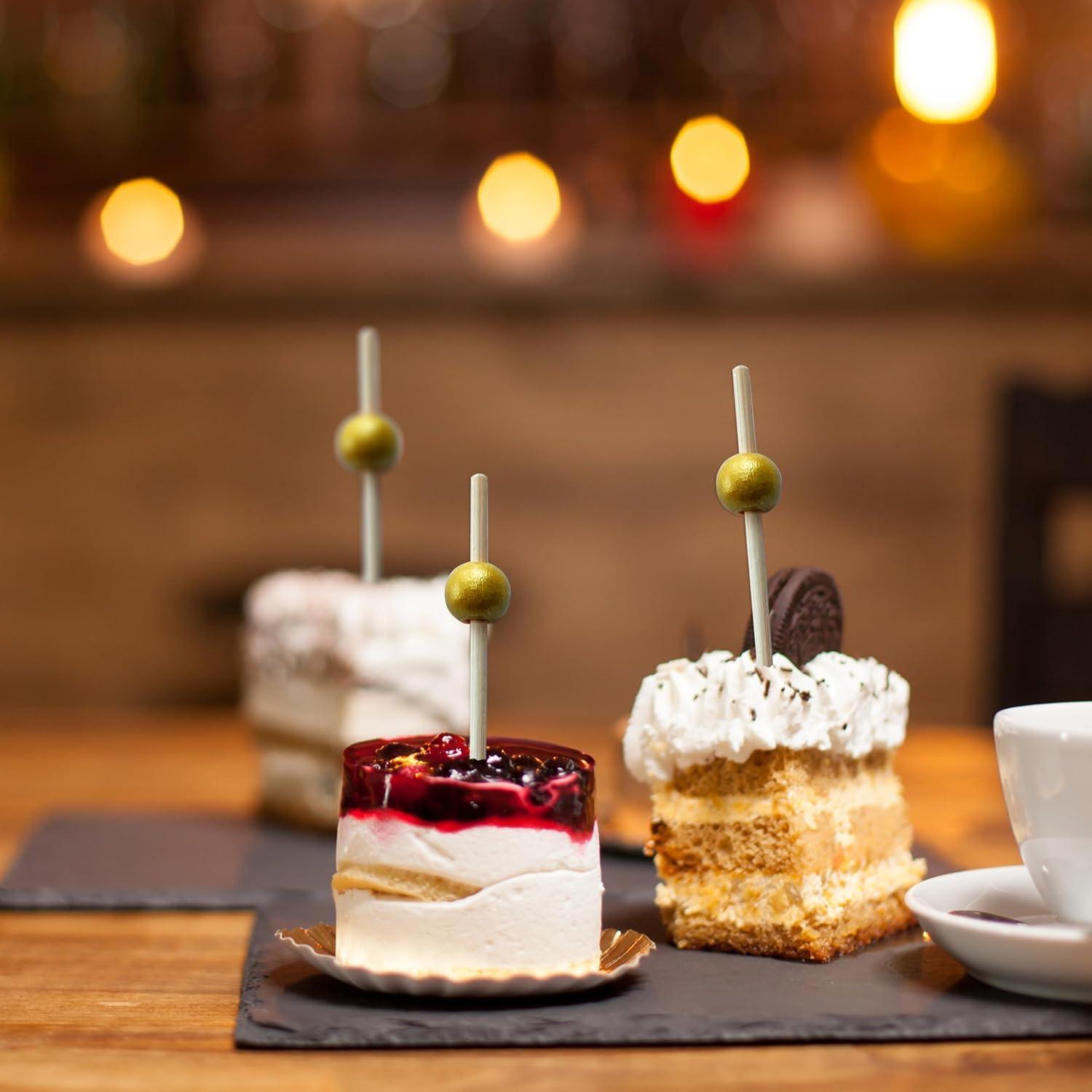 Palillos de cóctel 200 PCS Bambú Natural 11.94 cm Dorado