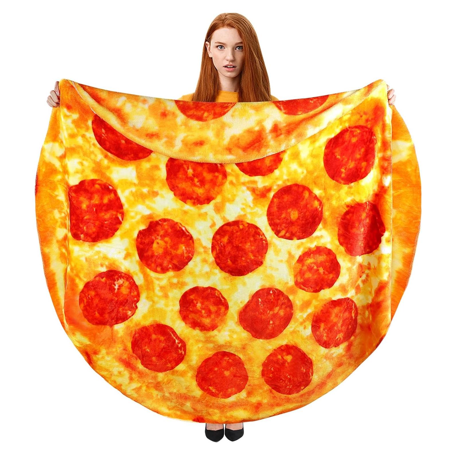 Manta de Pizza Hommtina 152.4 cm Doble Cara Suave y Divertida