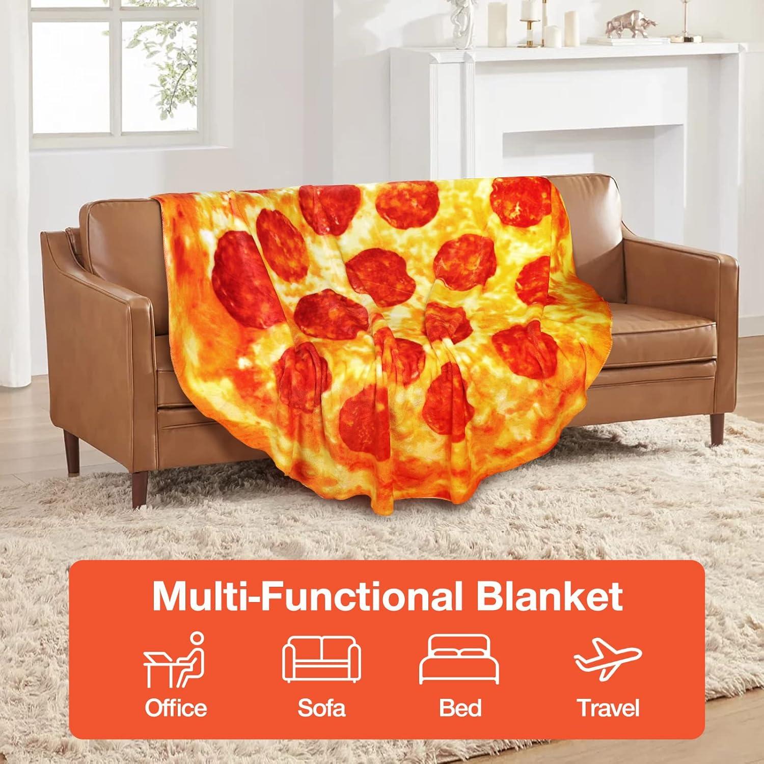 Manta de Pizza Hommtina 152.4 cm Doble Cara Suave y Divertida