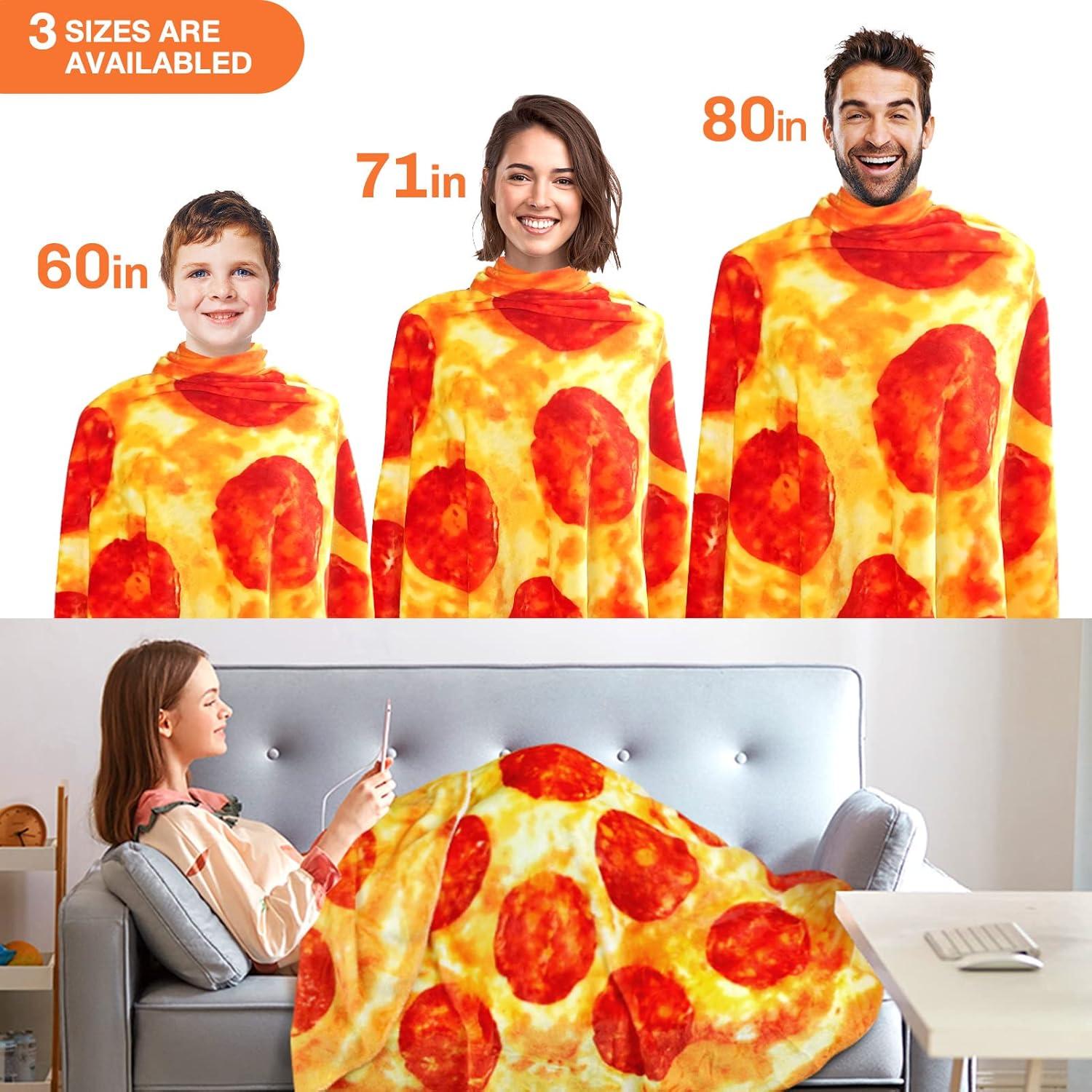 Manta de Pizza Hommtina 152.4 cm Doble Cara Suave y Divertida