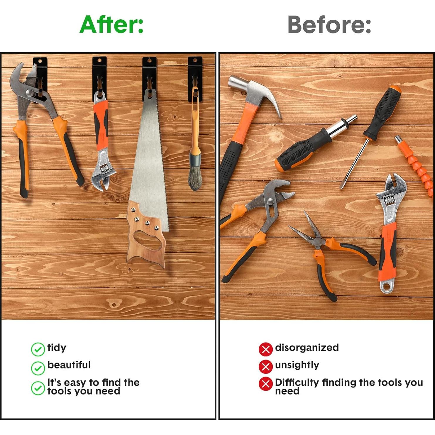 Ganchos para Slatwall Ferraycle 24 Pcs 10-20 cm Negro