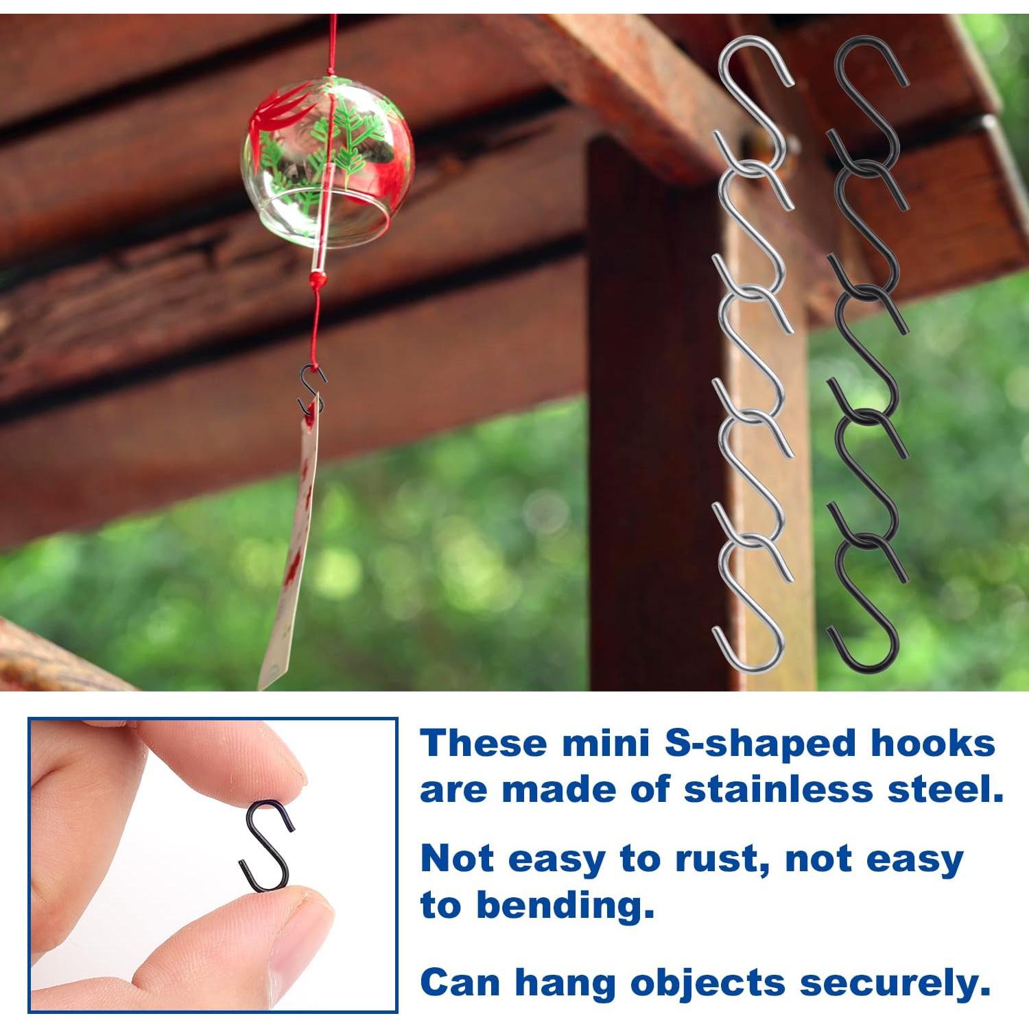 200 Mini Ganchos S de Acero Inoxidable Gosknor 1.3x0.9cm