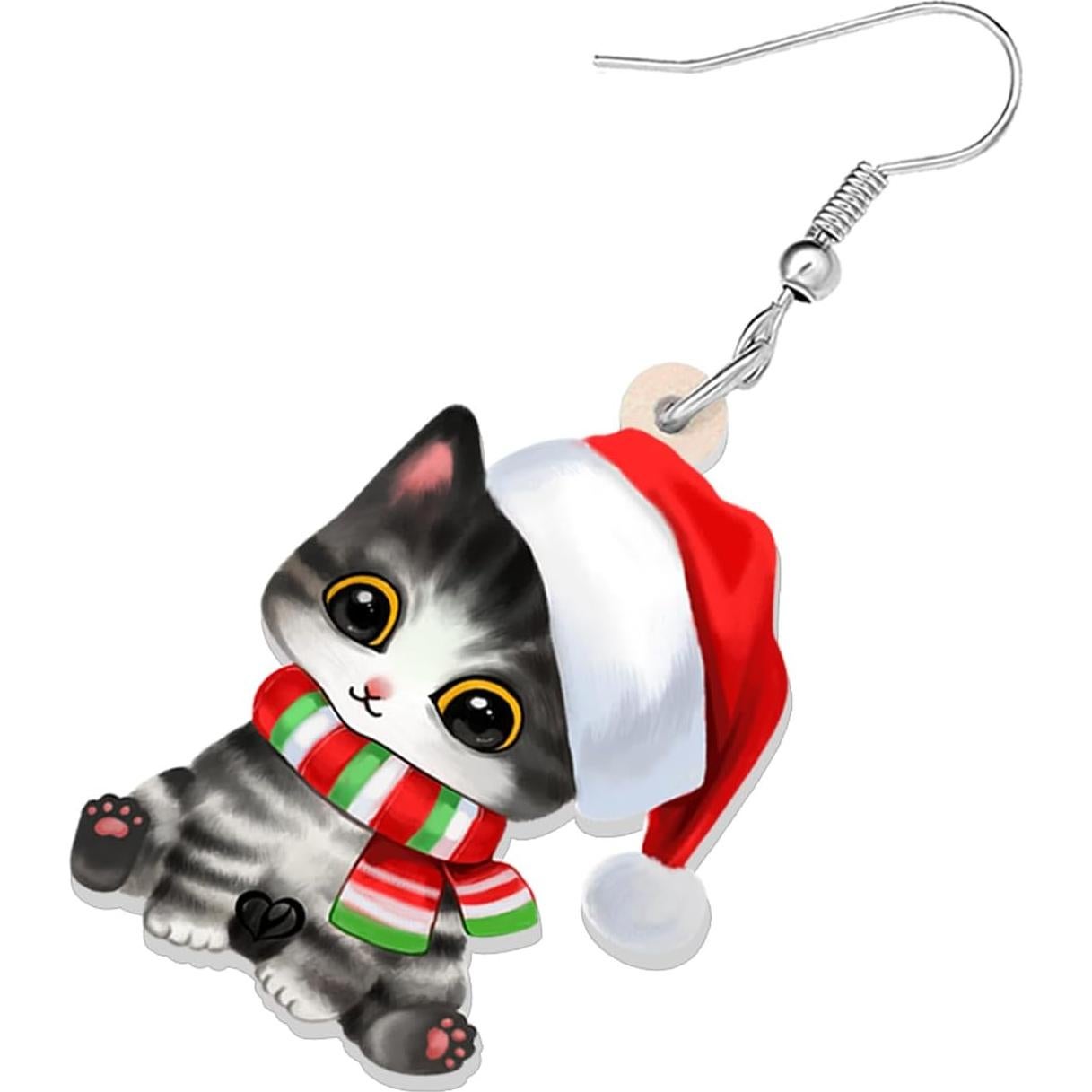 Pendientes de Gato con Sombrero de Santa TIZURO Joyería