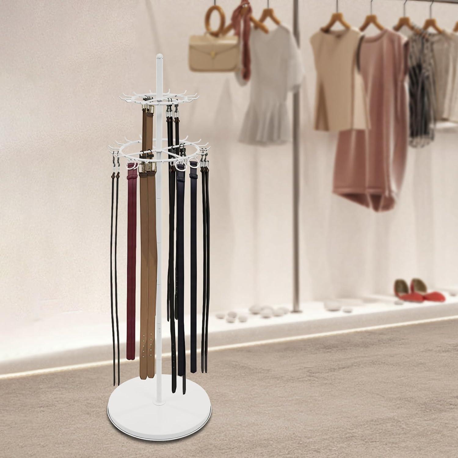 Estante de exhibición de cinturones KJNHhugH 168cm 2 niveles Blanco