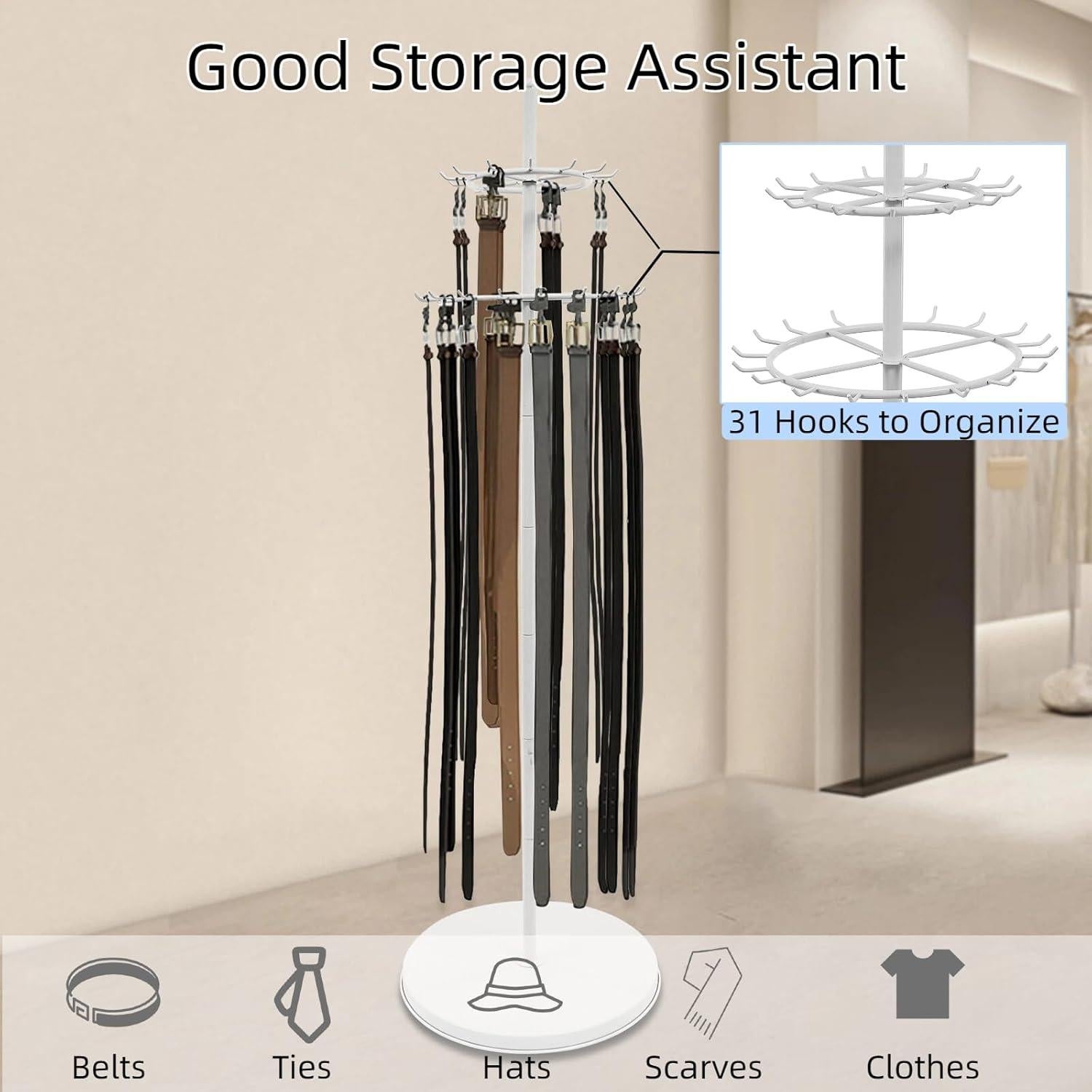 Estante de exhibición de cinturones KJNHhugH 168cm 2 niveles Blanco