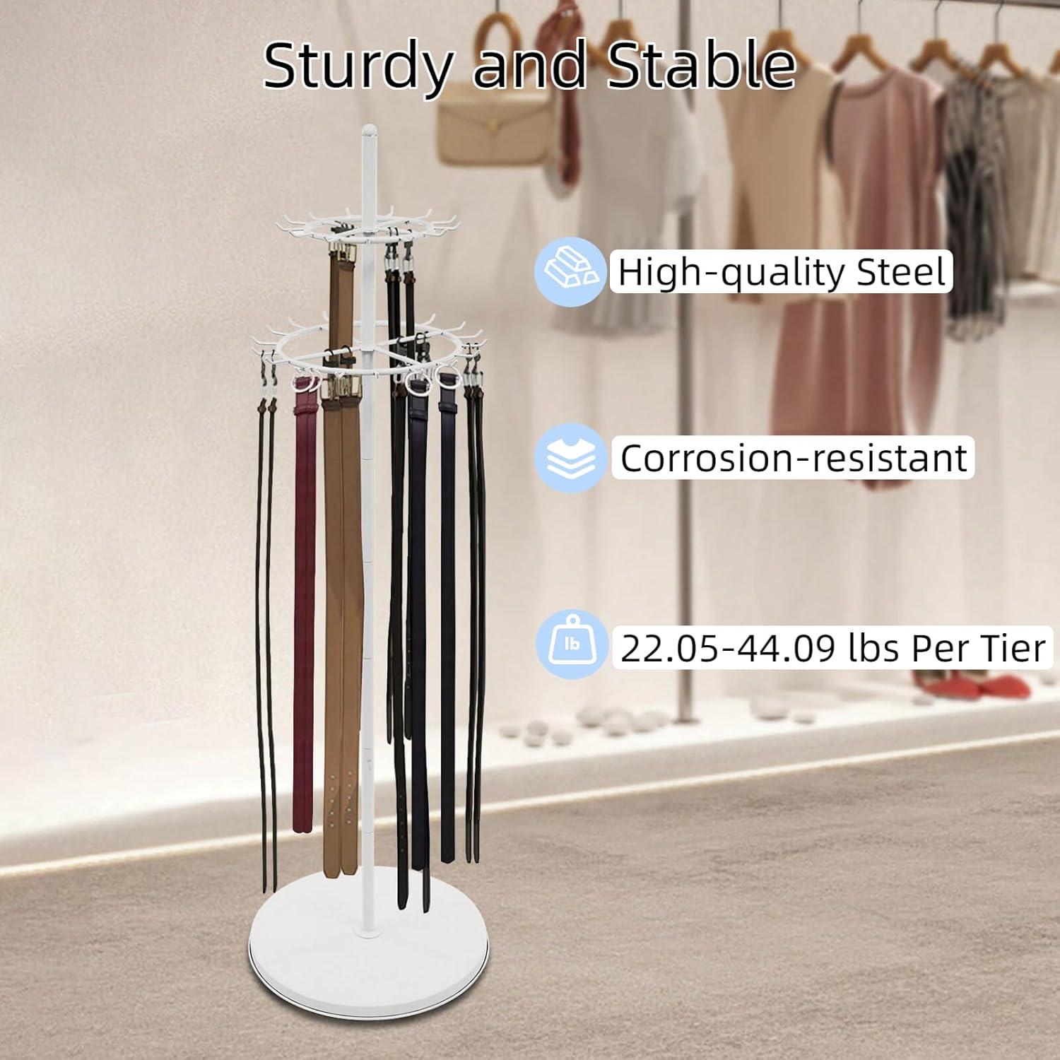 Estante de exhibición de cinturones KJNHhugH 168cm 2 niveles Blanco