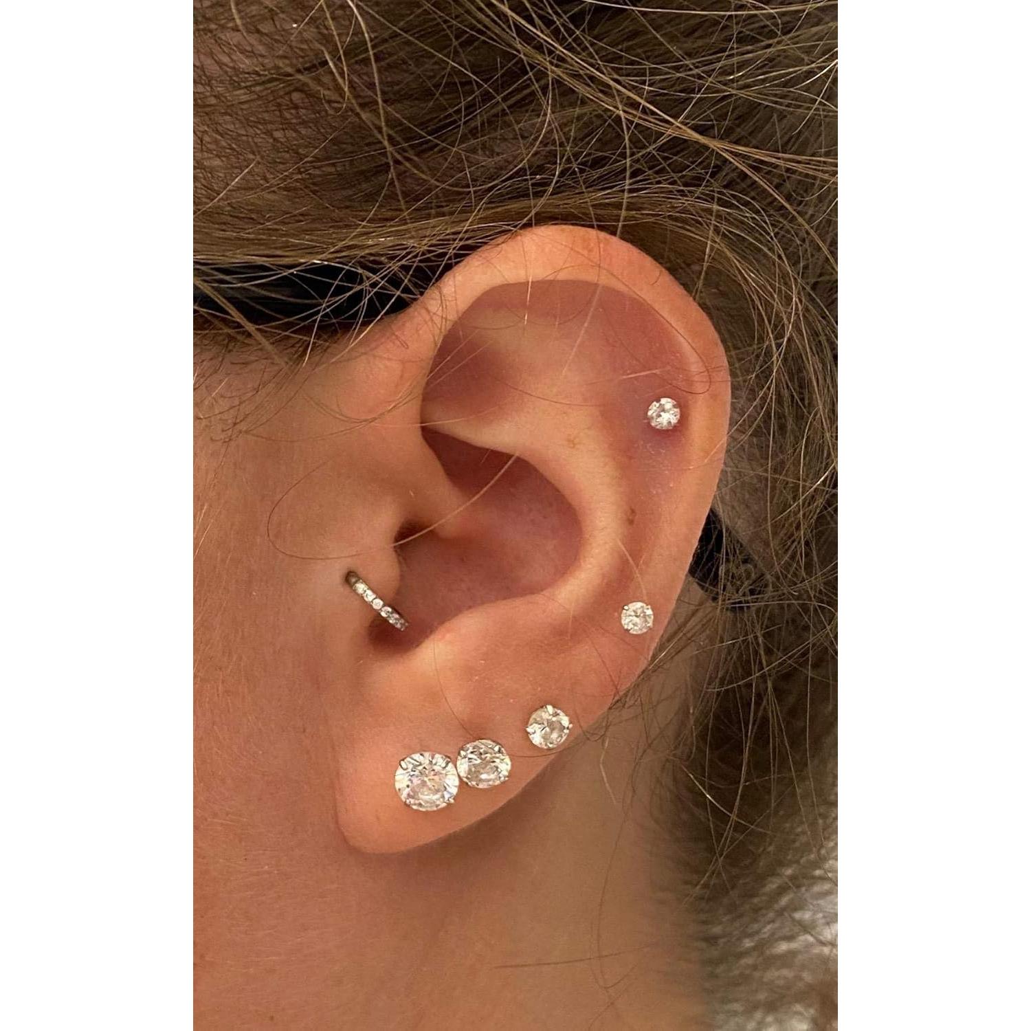 Aros Labiales Transparentes QWALIT 16G Joyería de Piercing