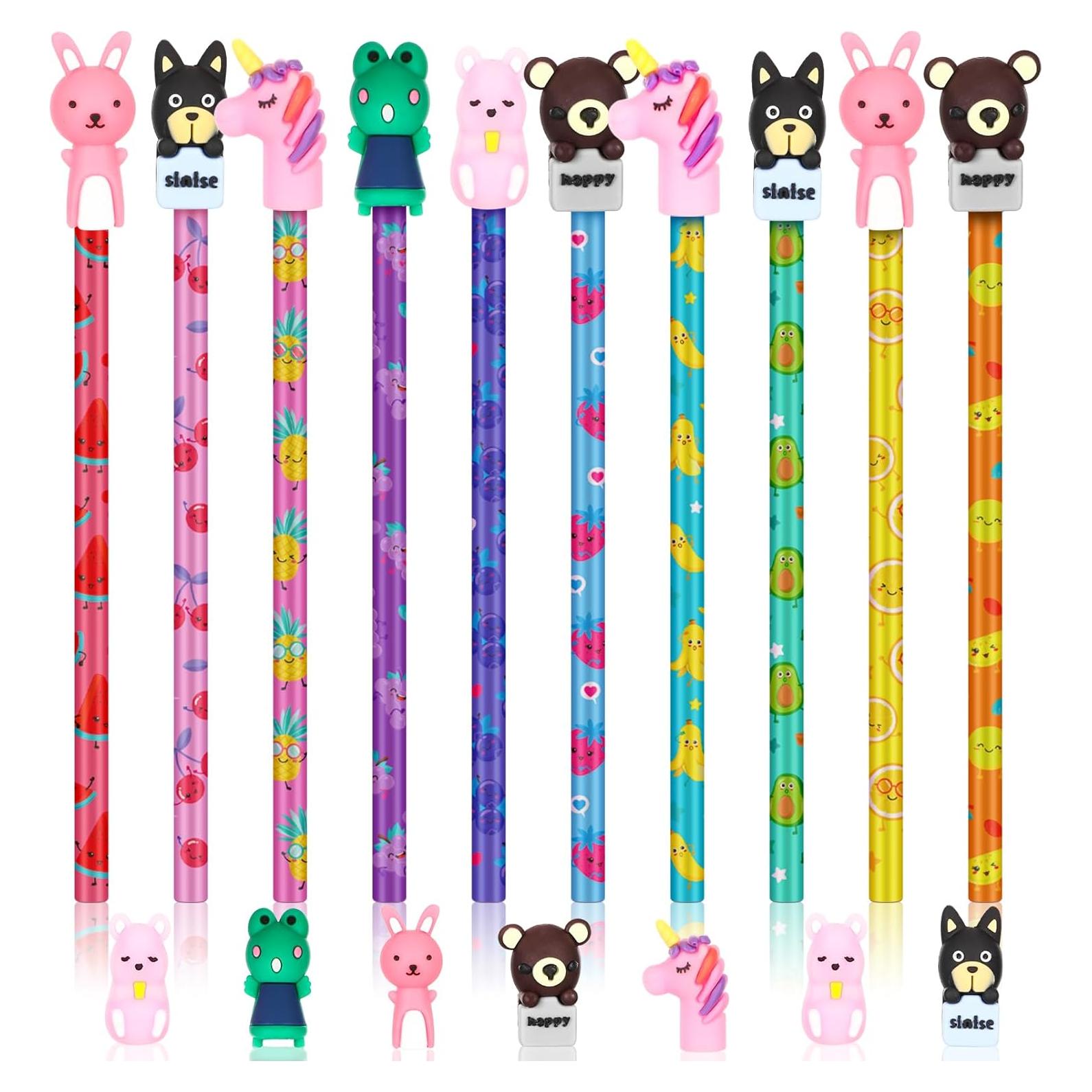 Lápices Aromatizados Glenmal 100 Pcs con Adornos de Silicona