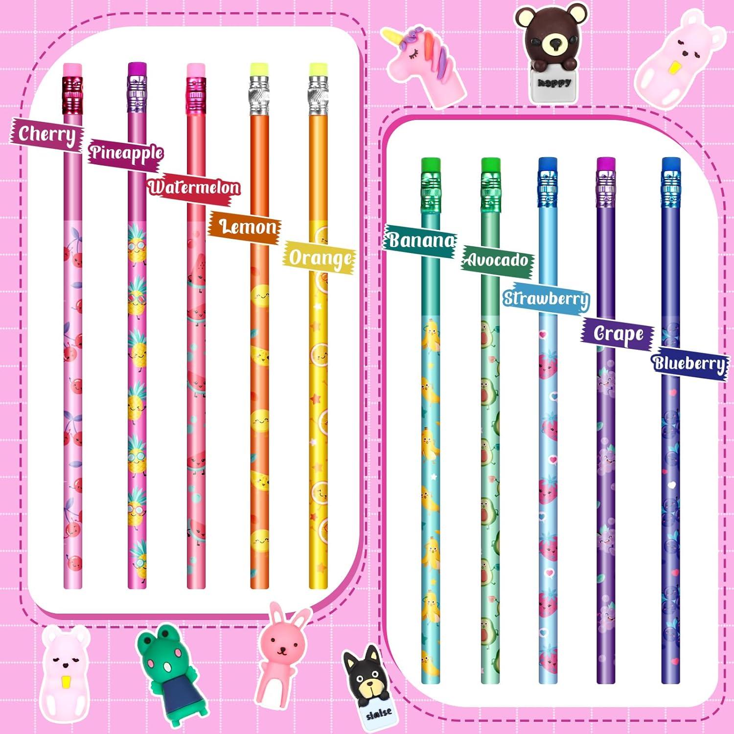 Lápices Aromatizados Glenmal 100 Pcs con Adornos de Silicona