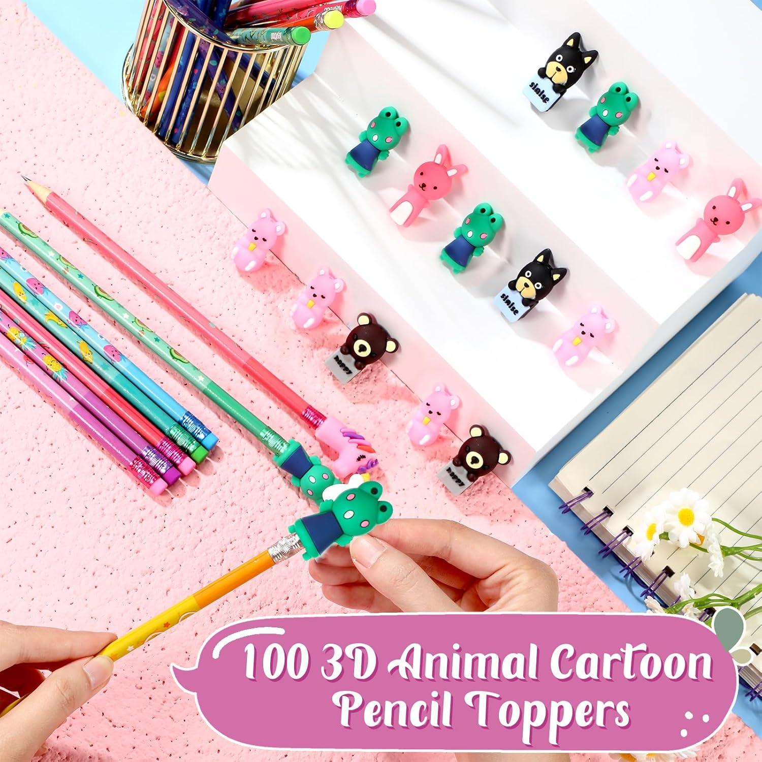 Lápices Aromatizados Glenmal 100 Pcs con Adornos de Silicona