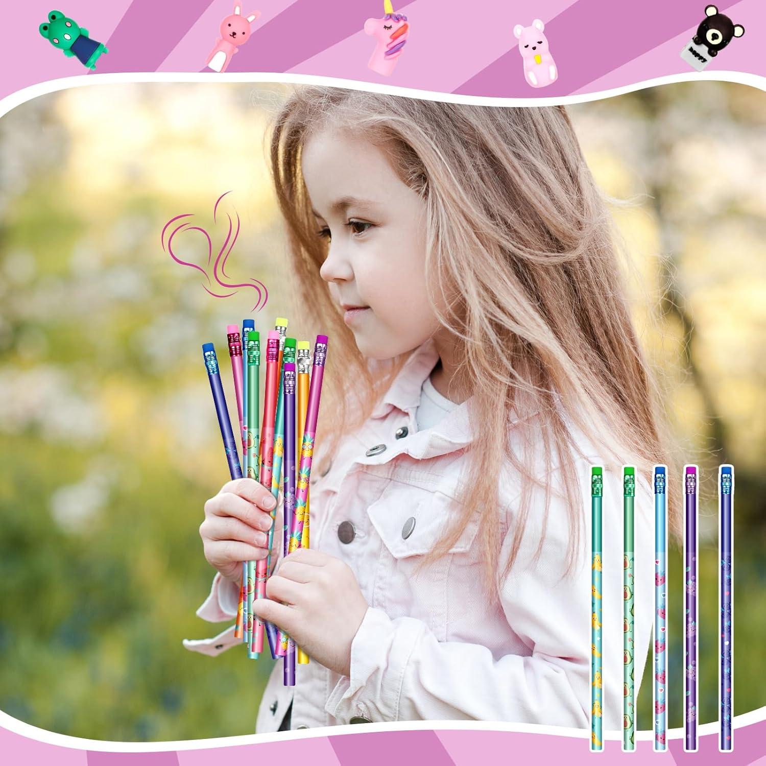 Lápices Aromatizados Glenmal 100 Pcs con Adornos de Silicona