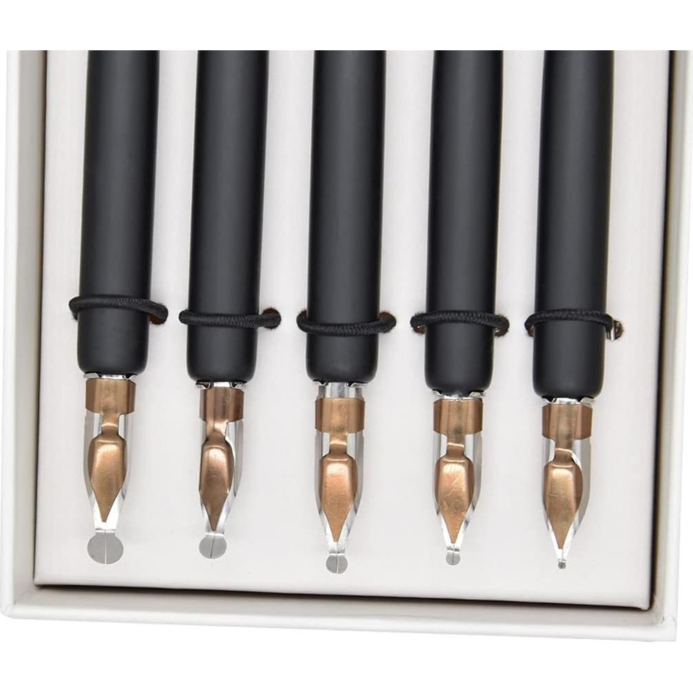 Juego de Plumas de Caligrafía Gullor con 5 Puntas de Diferentes Tamaños