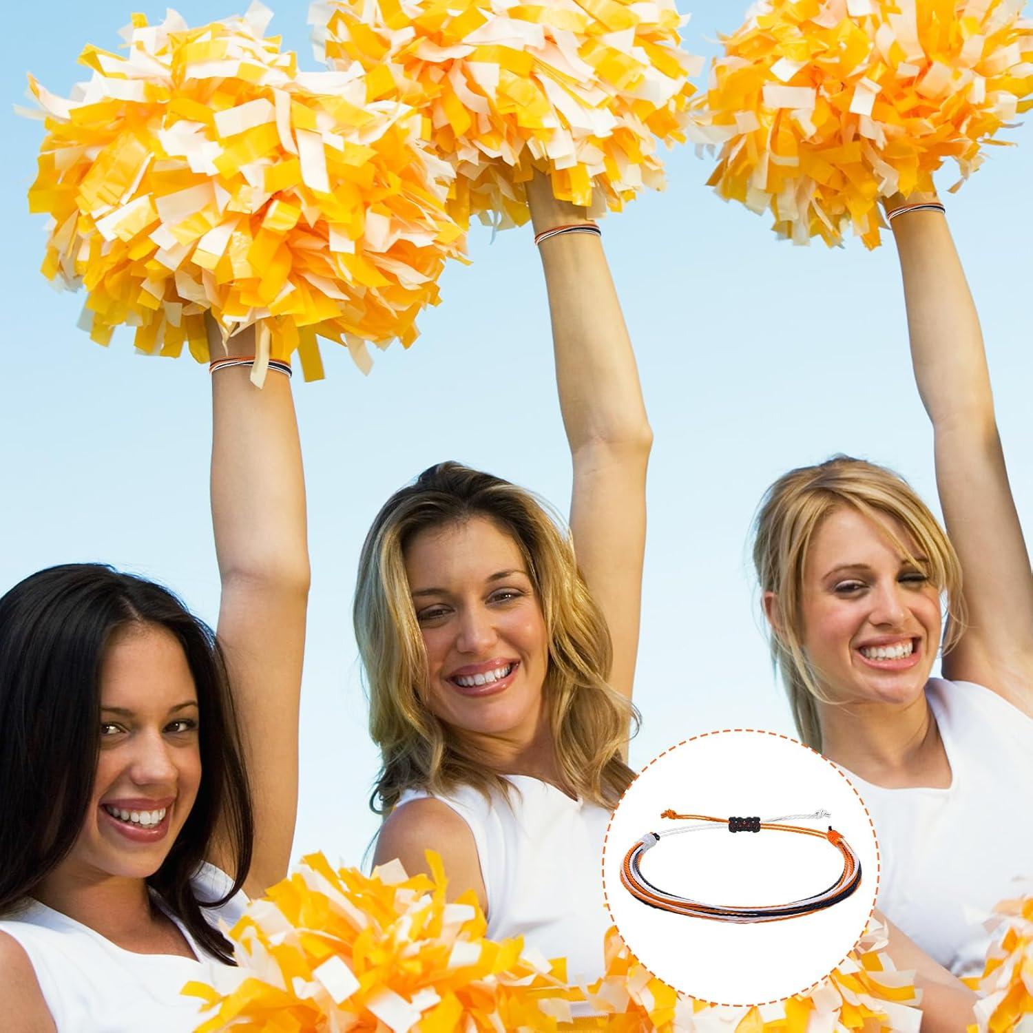 50 Pulseras Ajustables de Equipo Naranja Blanco Negro