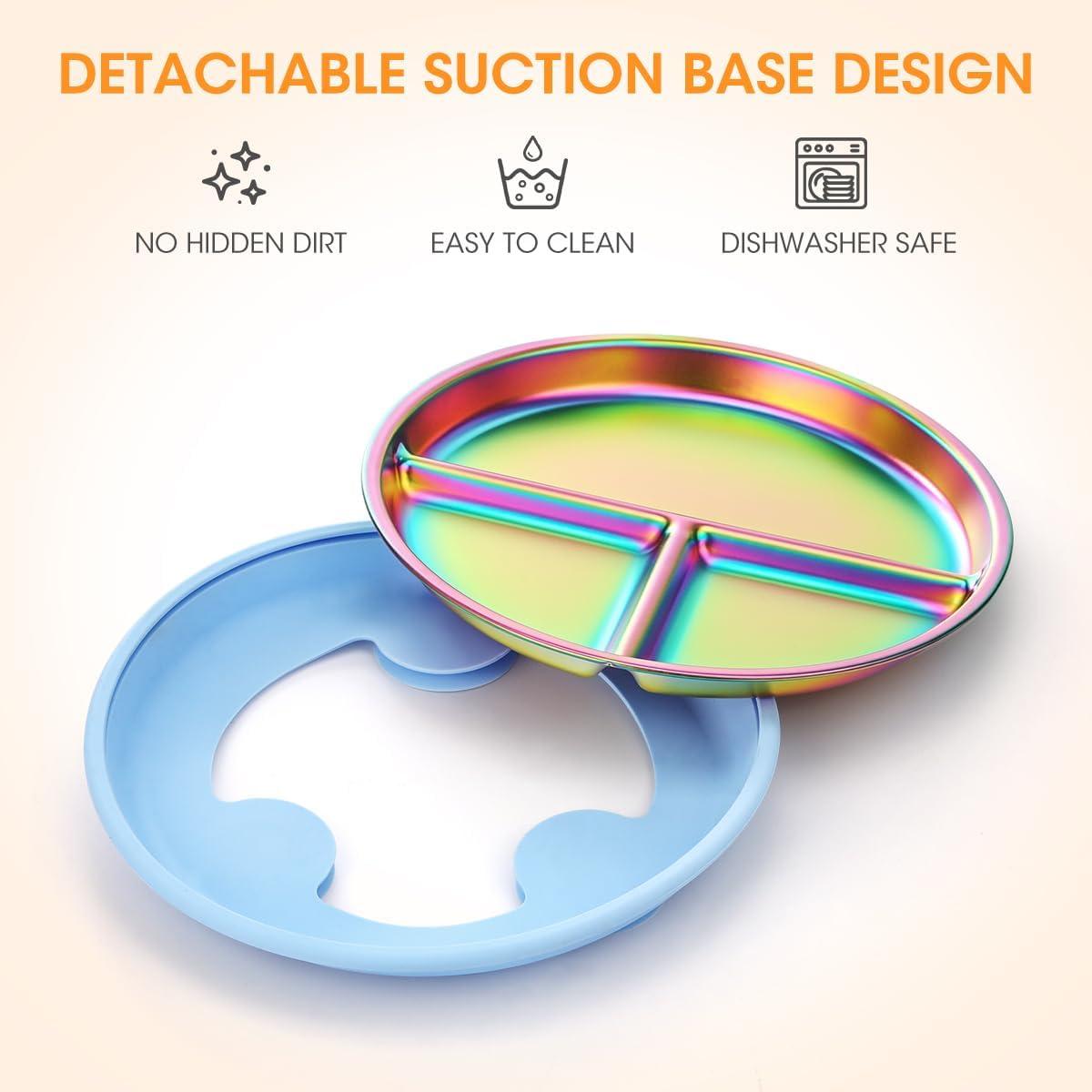 Platos de Acero Inoxidable AIEVE para Niños 22.86 cm 2 Piezas