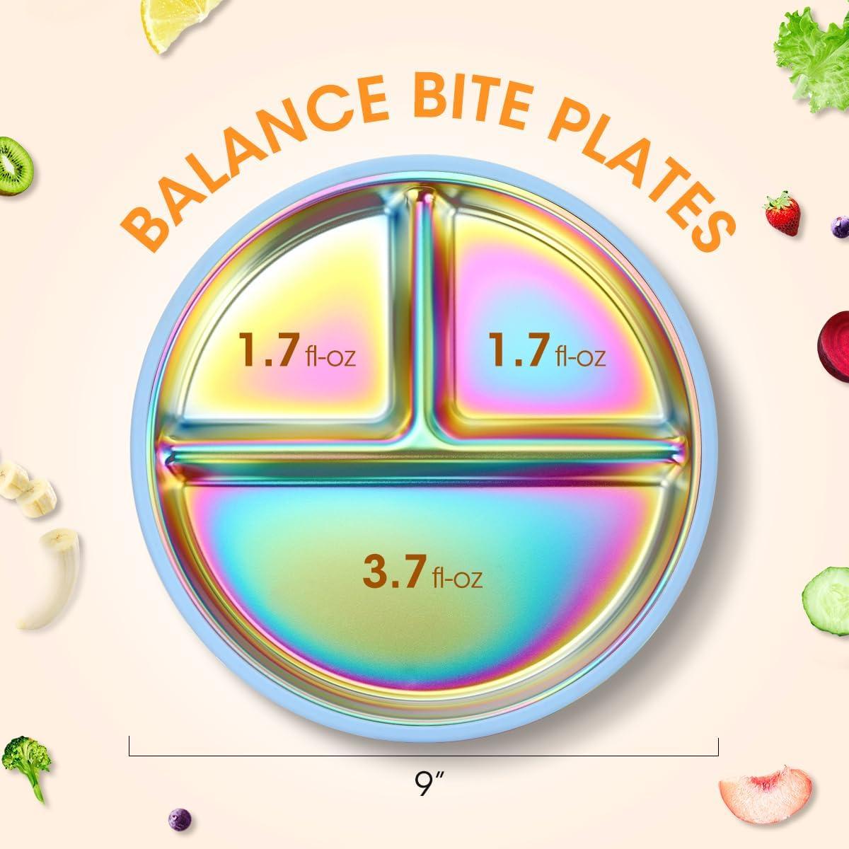 Platos de Acero Inoxidable AIEVE para Niños 22.86 cm 2 Piezas