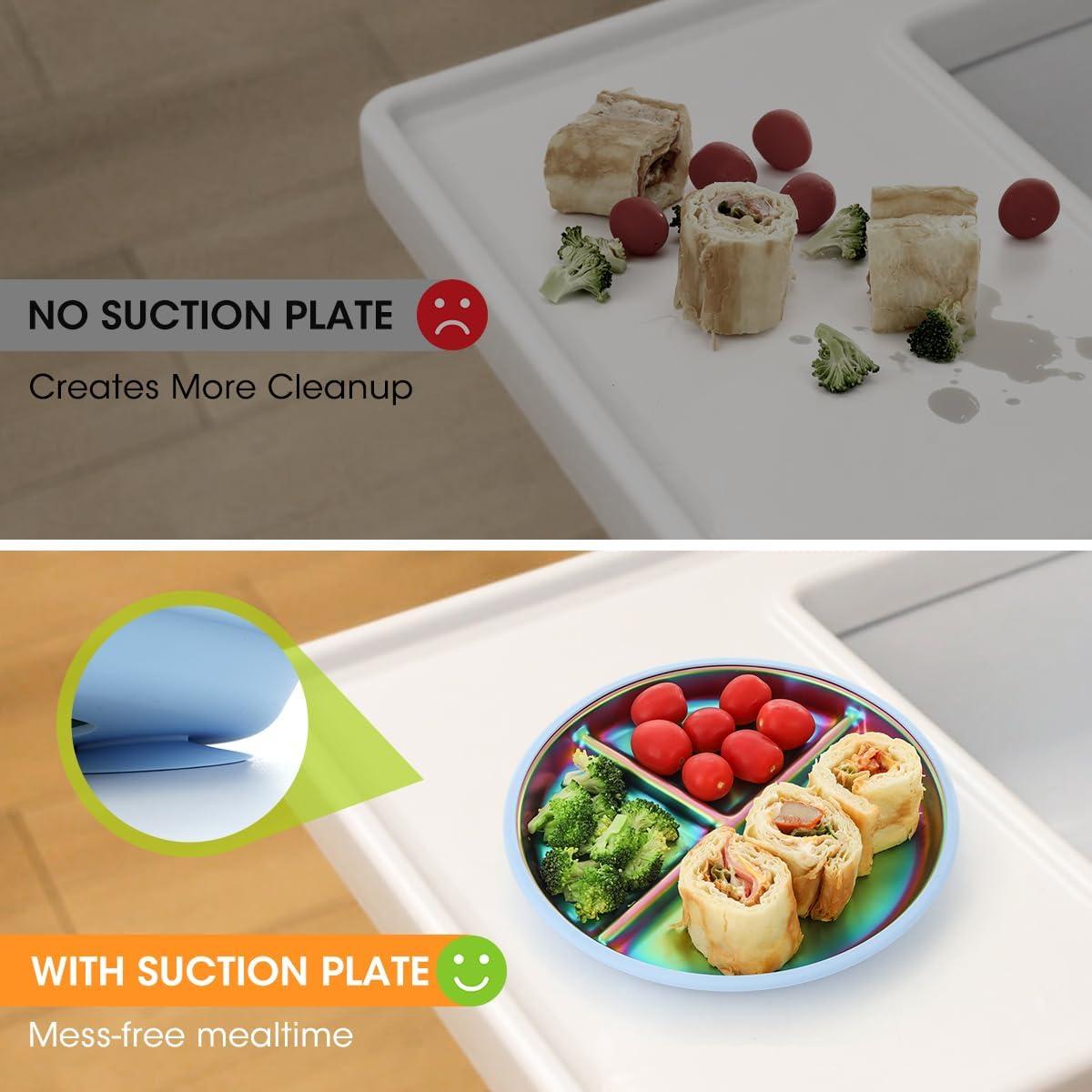 Platos de Acero Inoxidable AIEVE para Niños 22.86 cm 2 Piezas