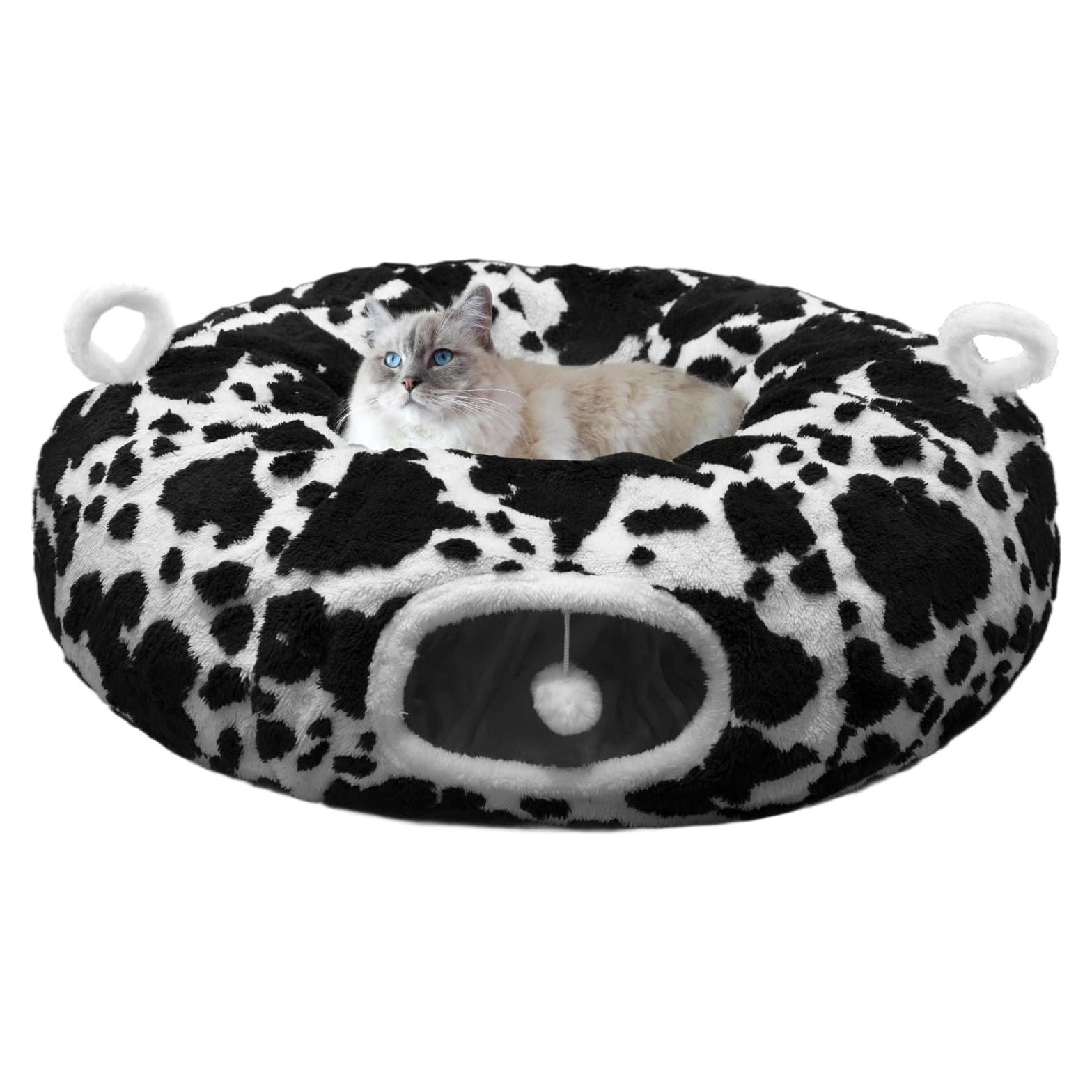 Cueva de Gato en Forma de Donut CCKUU - Acogedora y Suave