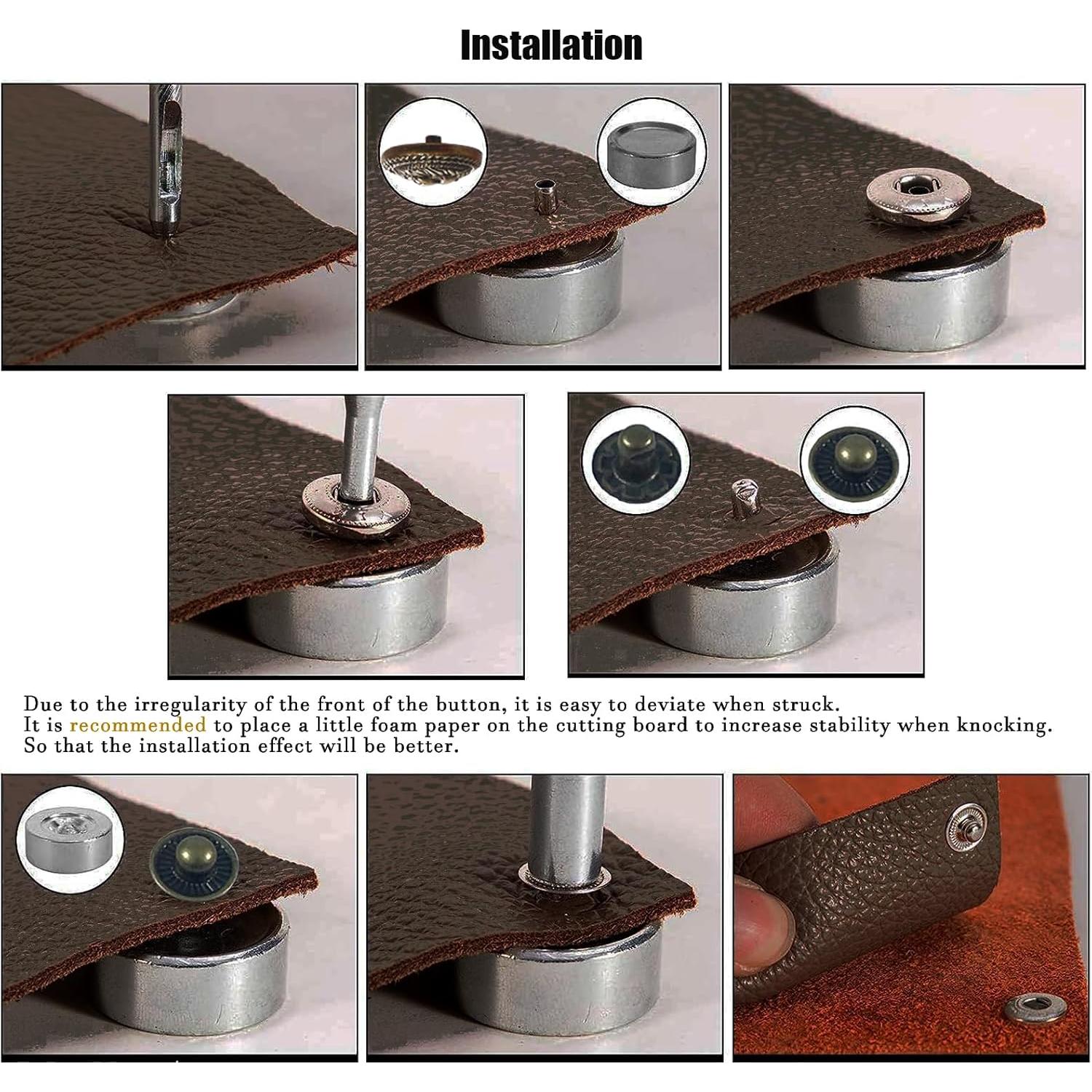 15 Botones a Presión de Bronce Wetufin 1.7cm Estilo Ancla