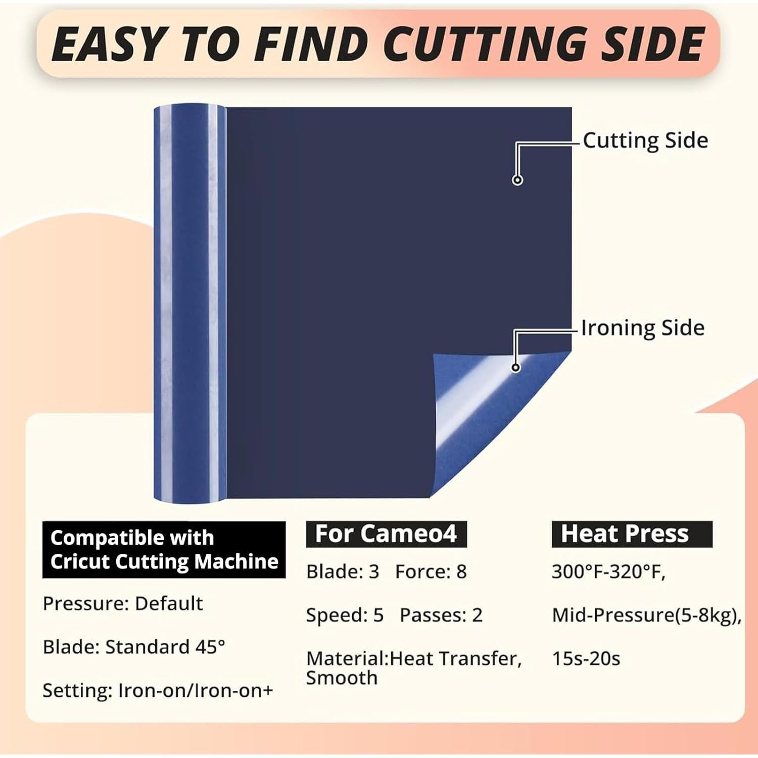 Vinilo de Transferencia de Calor Flock HTVRONT Azul 30.48x1.83m