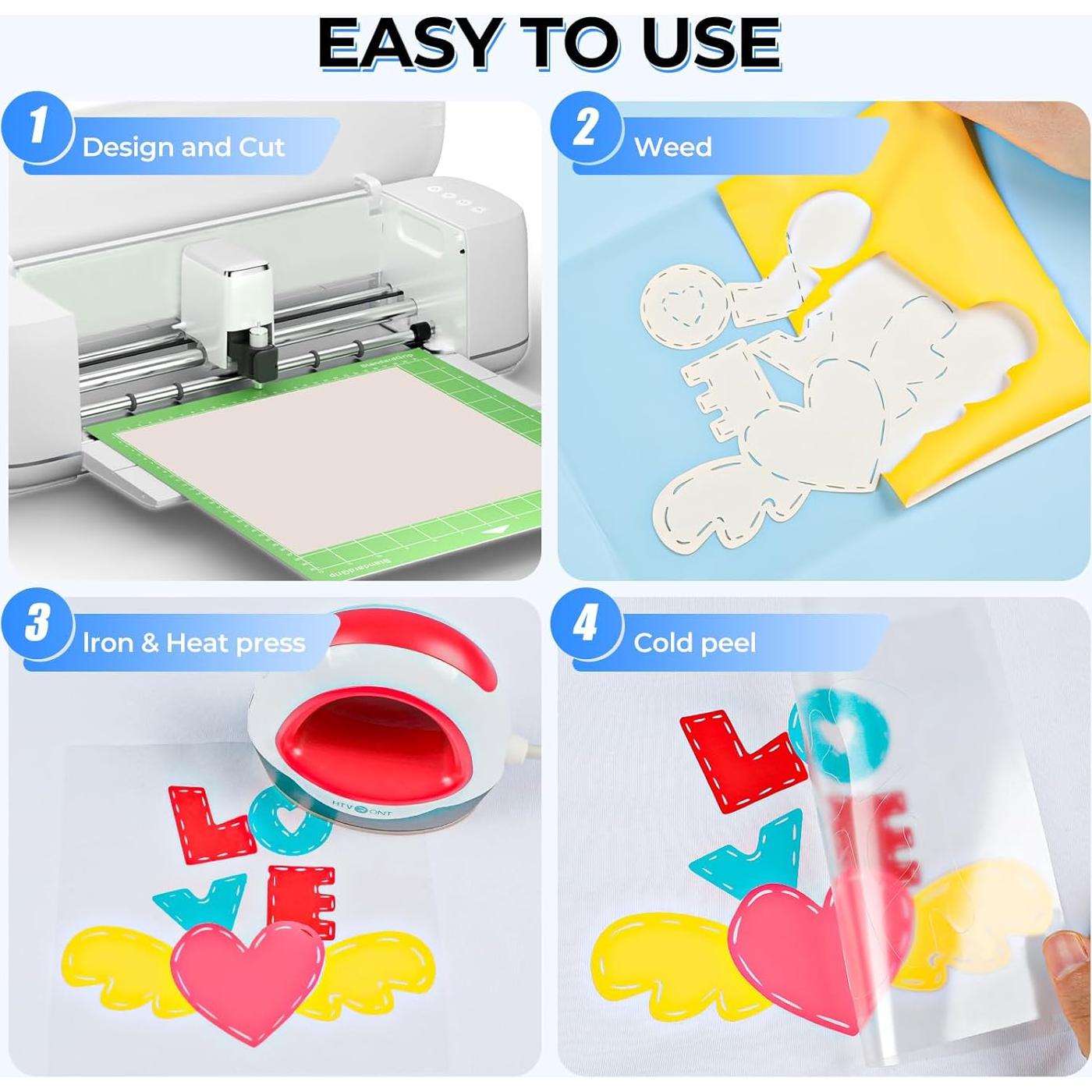 Rollo de Vinilo de Transferencia de Calor HTVRONT 30.48x1.22m Negro