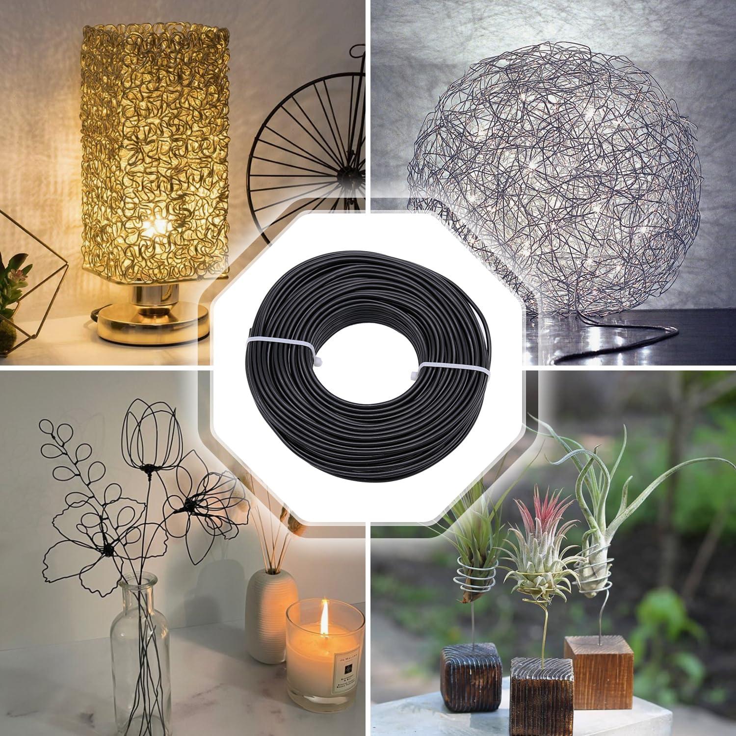 Alambre de Aluminio 9 Gauge Negro 30m para Manualidades YTKavq