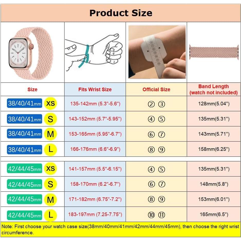 Banda trenzada Solo Loop DMVEIMAL para Apple Watch 38-49mm