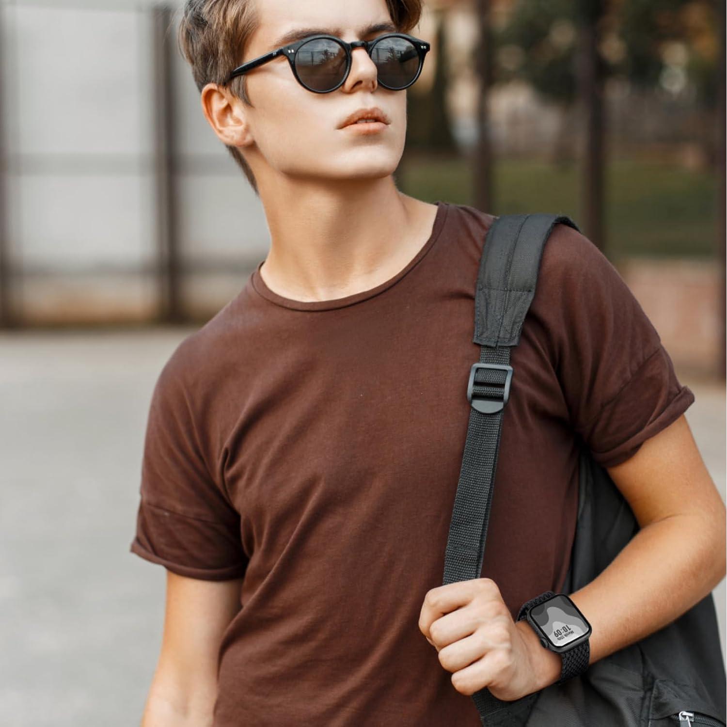 Banda trenzada Solo Loop DMVEIMAL para Apple Watch 38-49mm