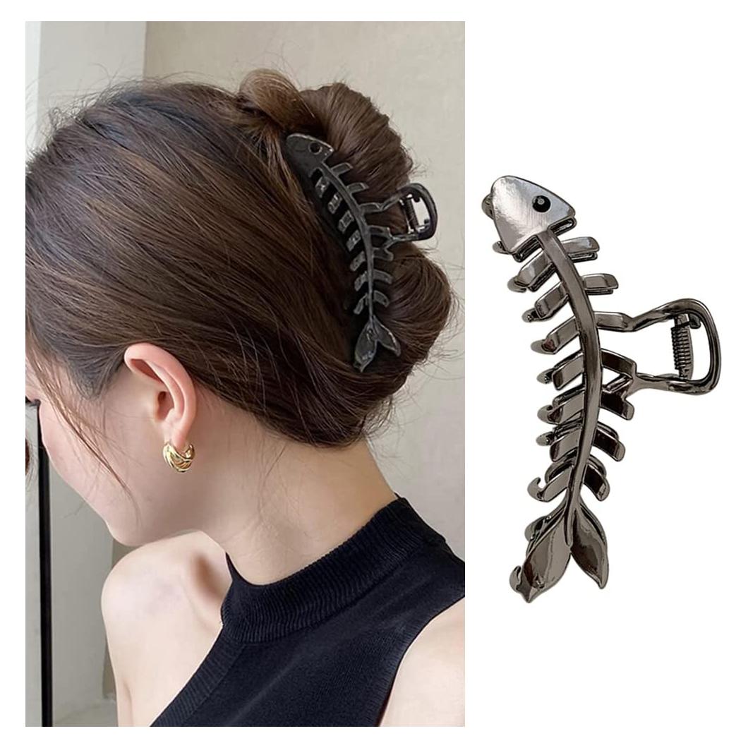 Clip para Cabello BELSITA Espina de Pescado Negro Antideslizante