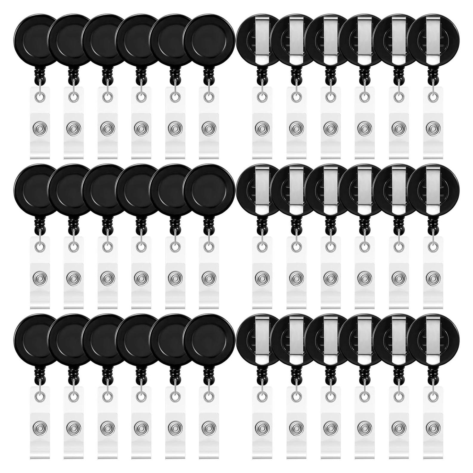 Clips Retráctiles Zonon 100 Pcs para Identificación Negro