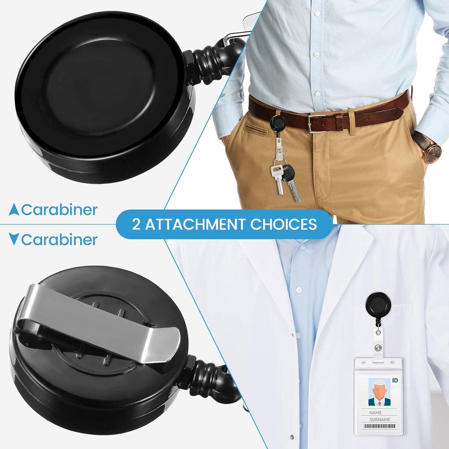 Clips Retráctiles Zonon 100 Pcs para Identificación Negro