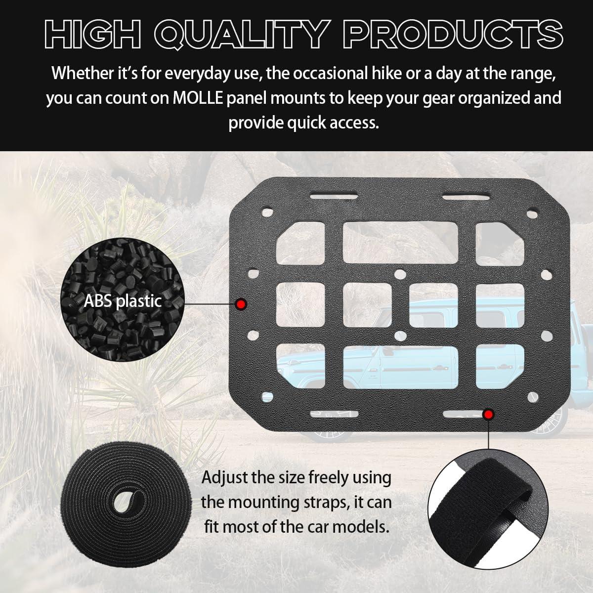 Panel Rígido MOLLE para Coche Yourkar - Organizador EDC Negro