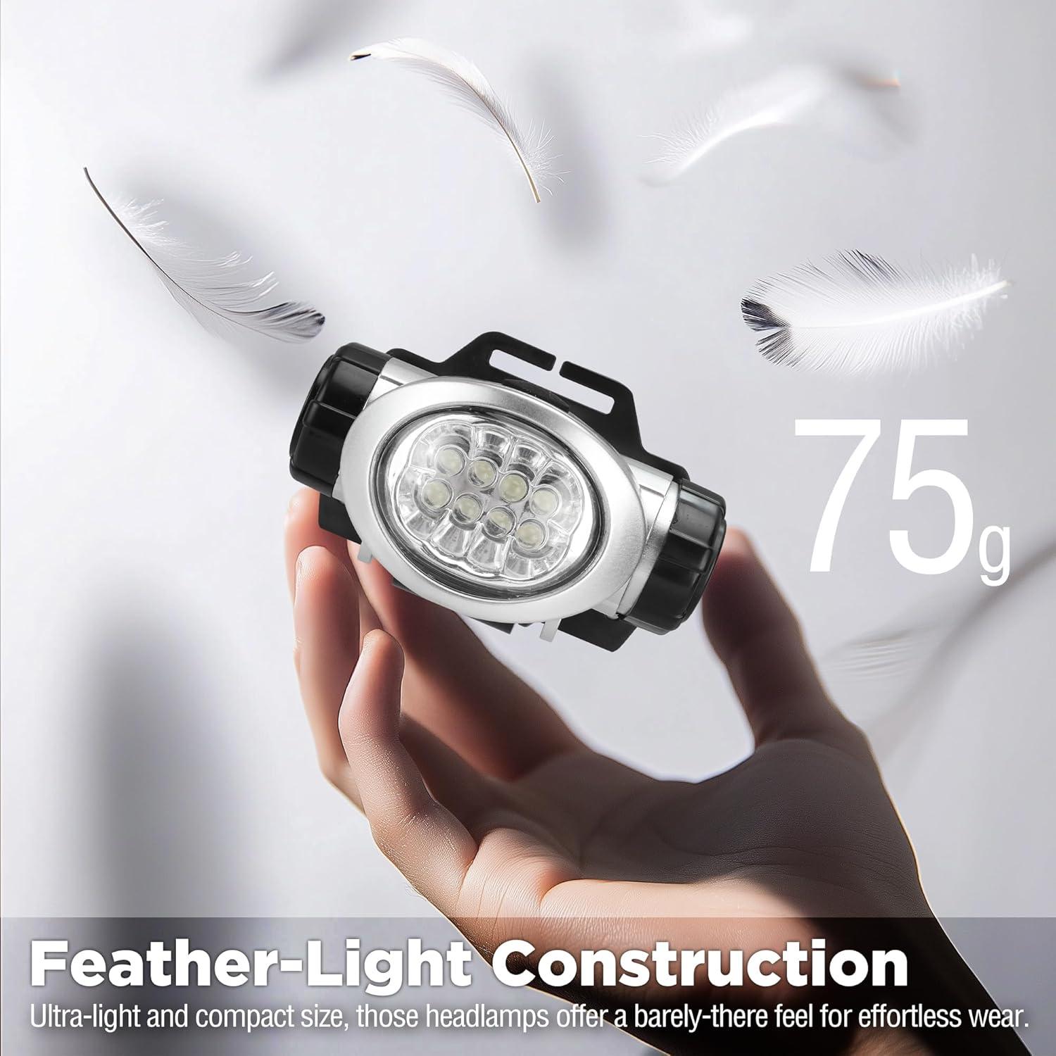 Linterna Frontal LED EverBrite 5-Pack, 4 Modos, Baterías Incluidas