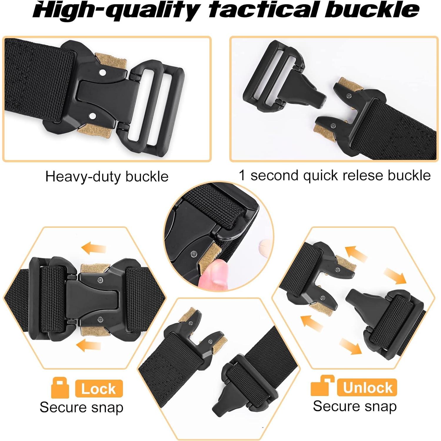 Cinturón Táctico Nylon Elástico Militar SV-TAC-001 Negro