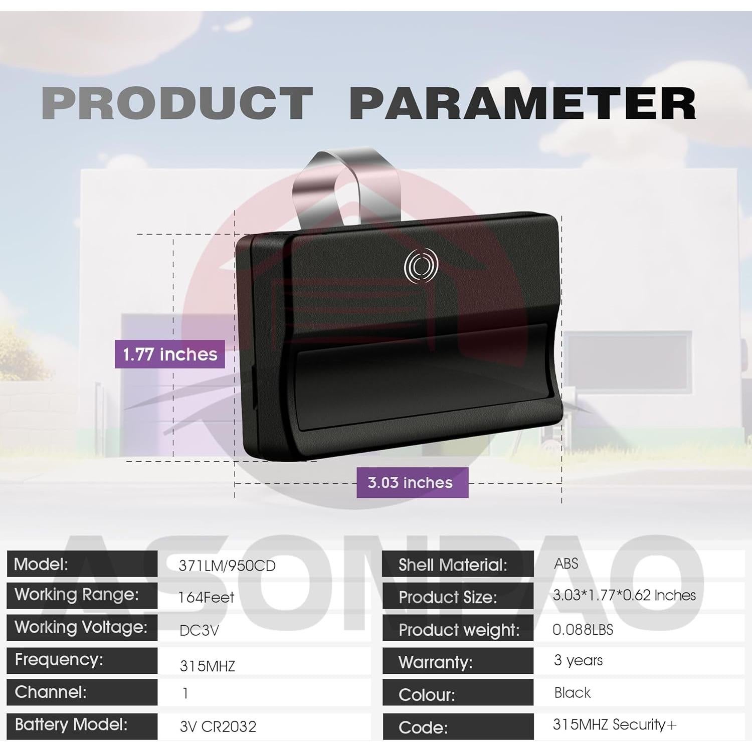 Control Remoto Liftmaster 371LM 950CD para Puerta de Garaje