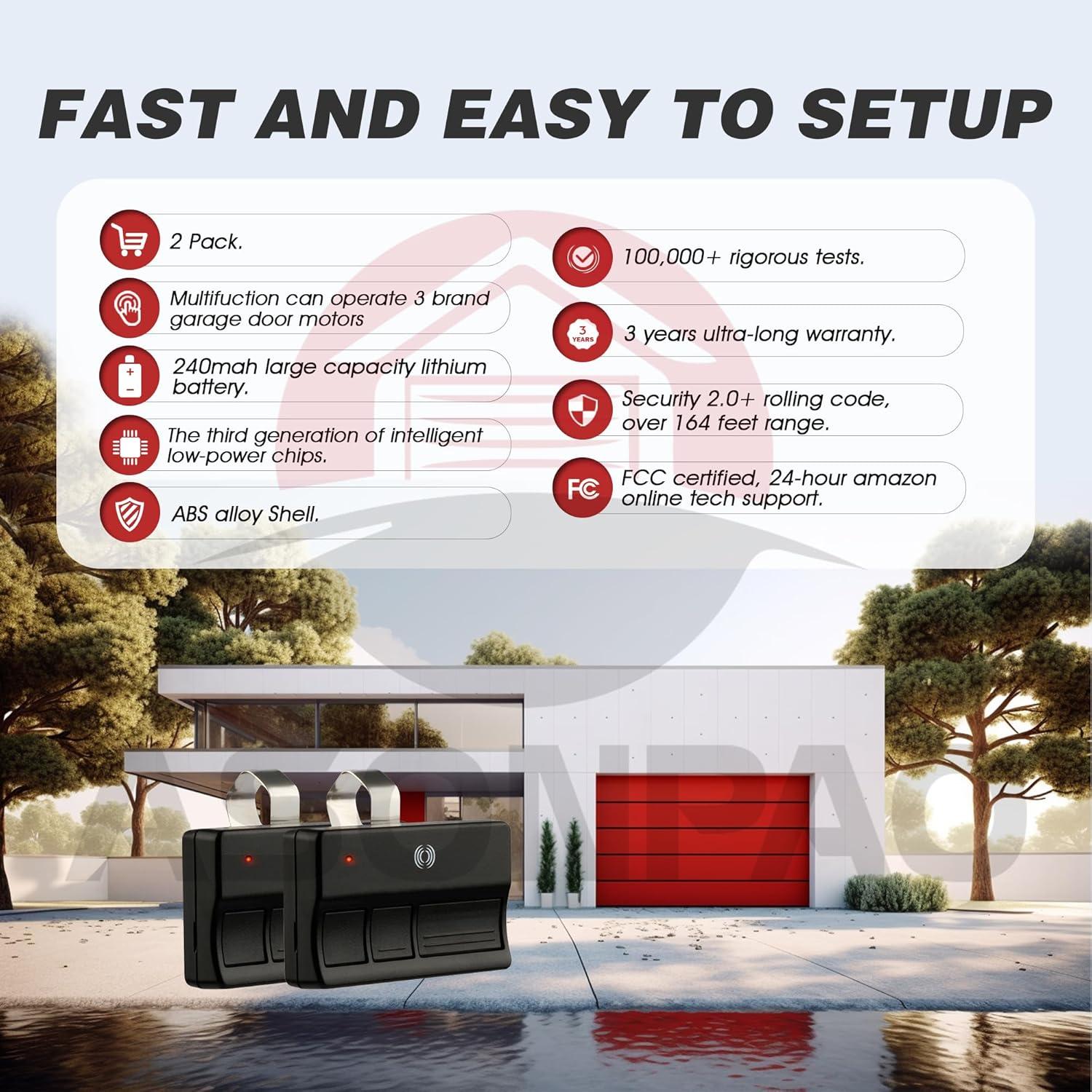 Control Remoto Universal LiftMaster 371LM 373LM para Garaje