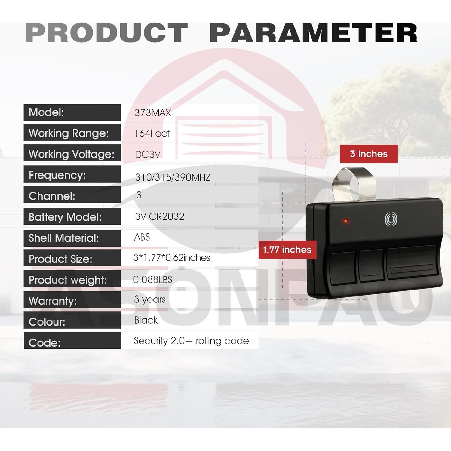 Control Remoto Universal LiftMaster 371LM 373LM para Garaje