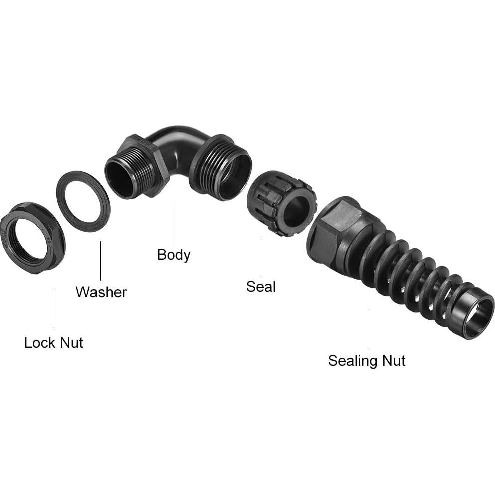 Conector de Cable M25 uxcell Impermeable IP68 Nylon 9-14mm