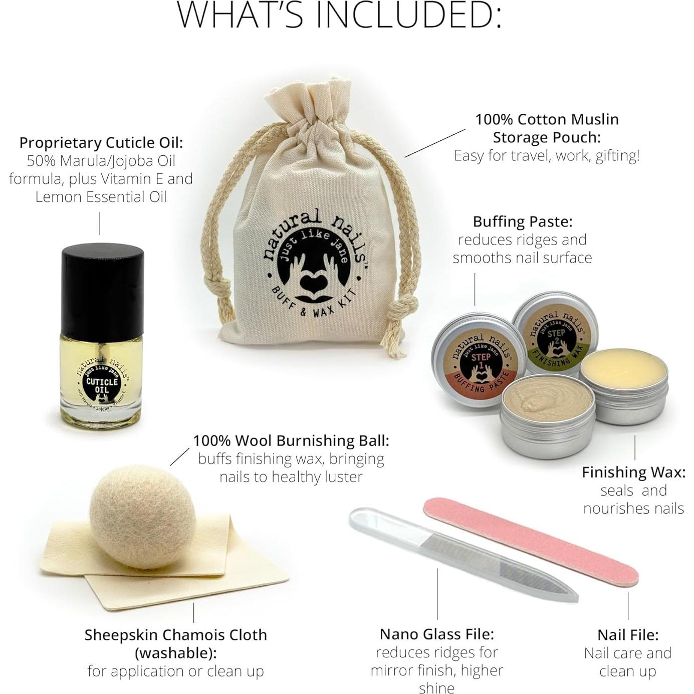 Kit Completo de Cuidado de Uñas Naturales Just Like Jane