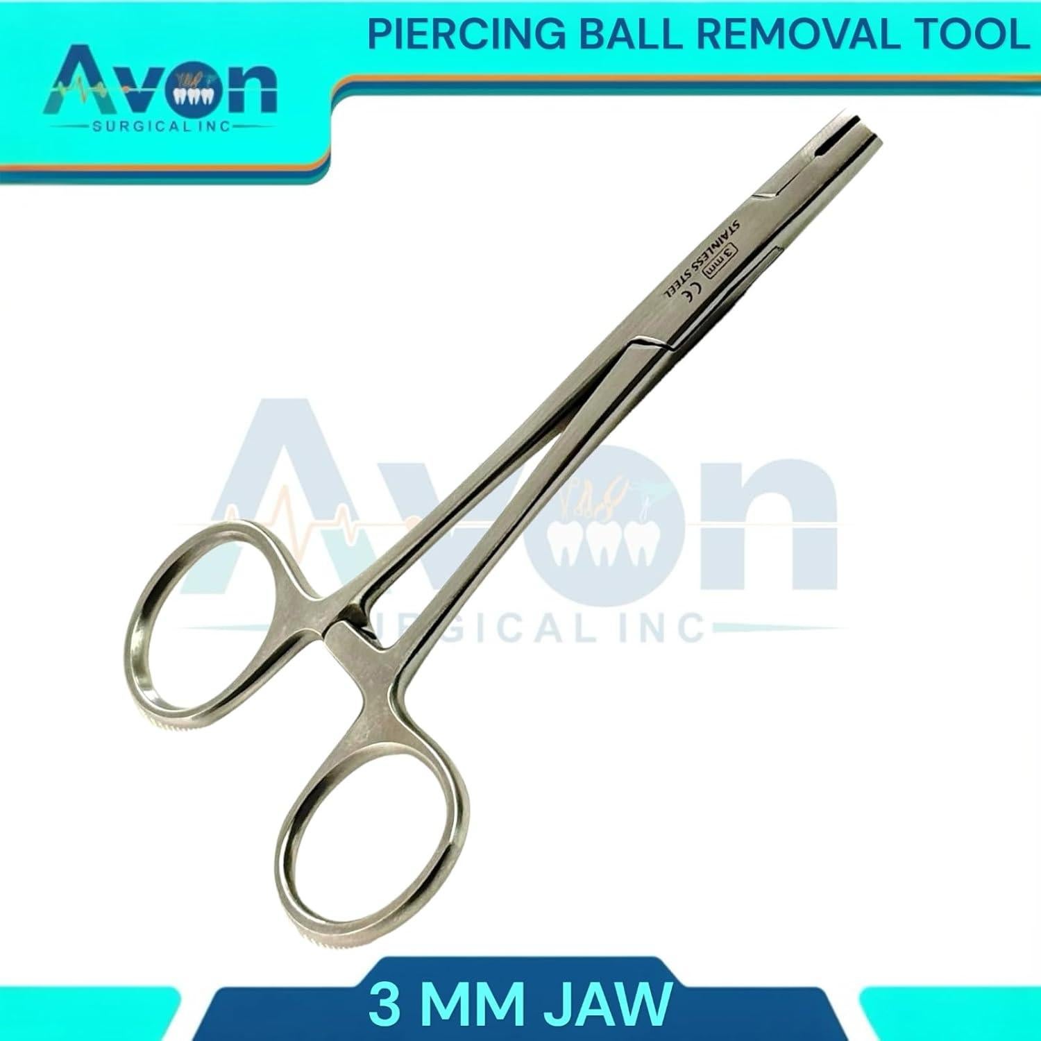Pinzas Hemostáticas WSI para Piercings - Mandíbulas 3mm Acero Inoxidable