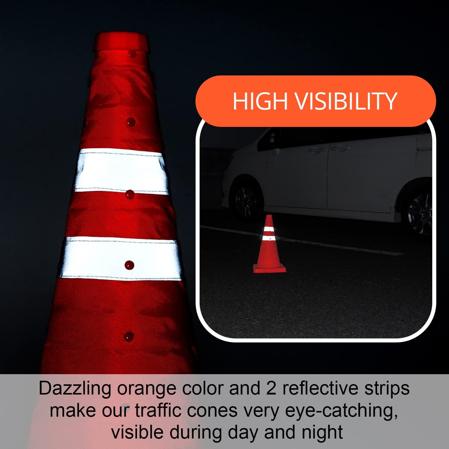 Cono de Tráfico Colapsable GUARDLEAD 18" Reflectante