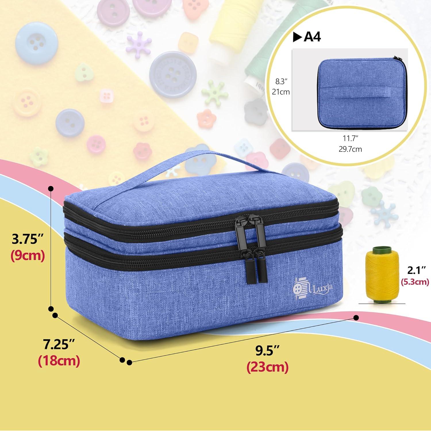 Organizador de Costura Mediano Luxja Azul Oscuro con Compartimentos