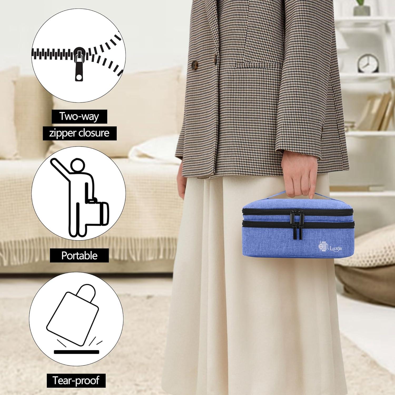 Organizador de Costura Mediano Luxja Azul Oscuro con Compartimentos