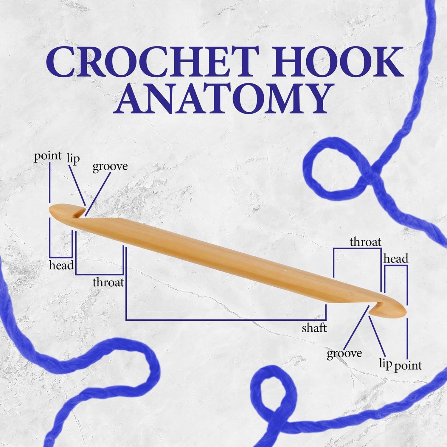 Juego de Ganchos de Crochet Tunecino BambooMN - 15 Tamaños