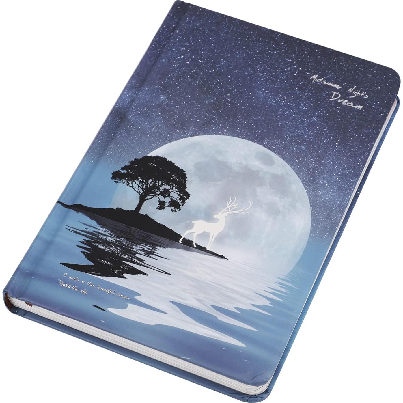 Diario A5 RUIXIA Tapa Dura Colorido con Ciervo y Luna 256 Páginas