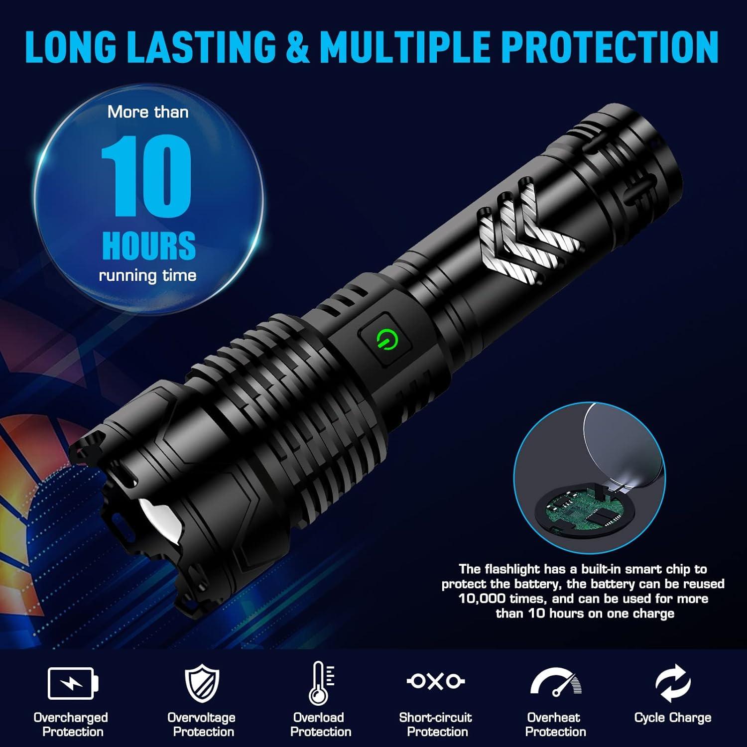 Linterna Táctica Sinvimes XHP160.8 990000LM IPX7 Recargable