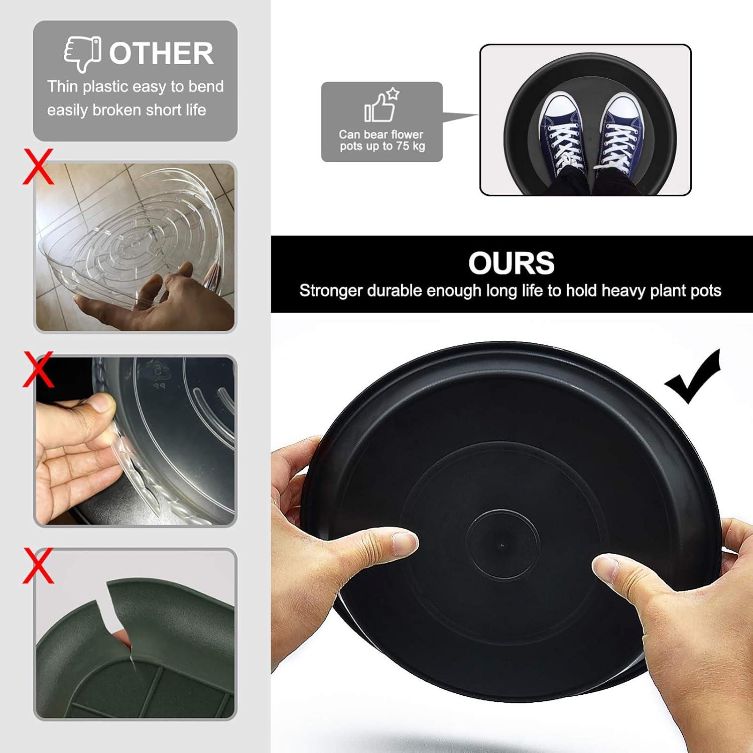 Paquete de 3 platos para plantas TITE 26.9 cm negros