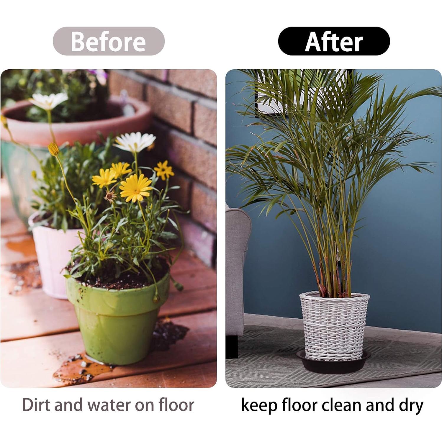 Paquete de 3 platos para plantas TITE 26.9 cm negros